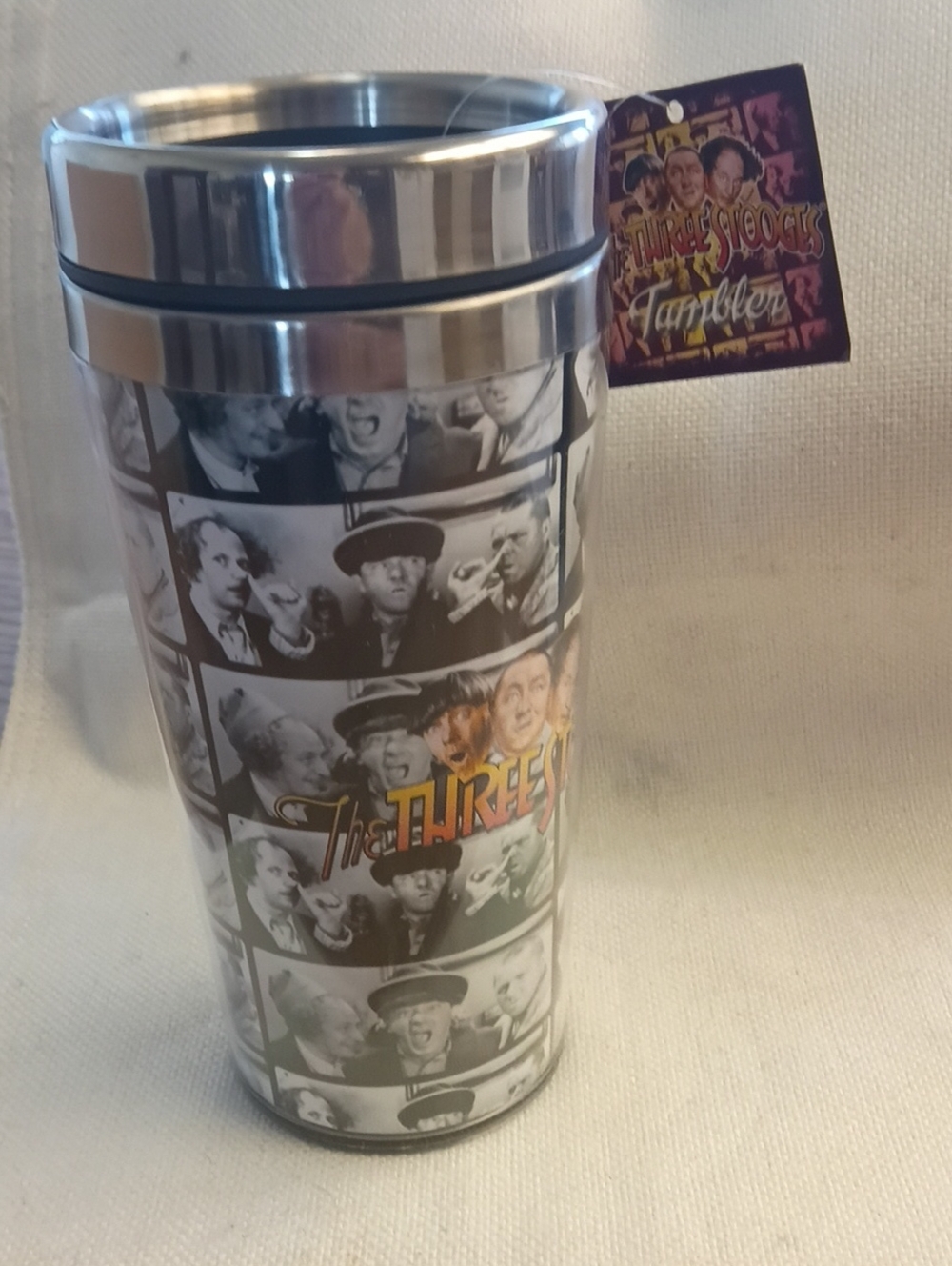 The Three Stooges Officially Licensed Product Stainless Steel Travel Tumbler NWT